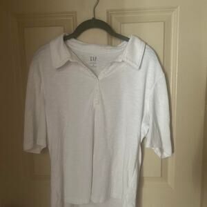 Basic white gap henley tee